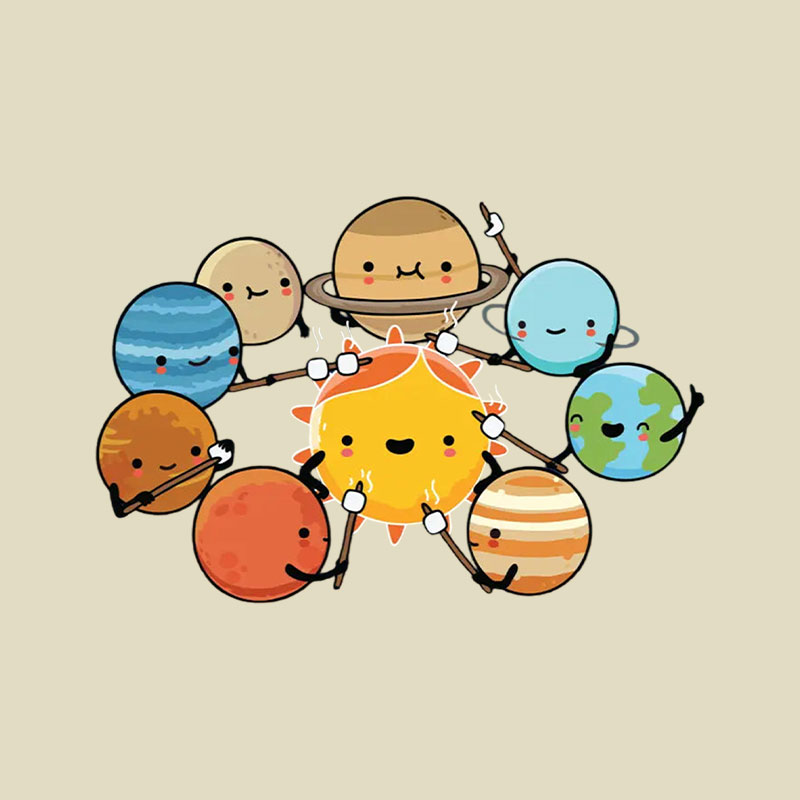 Planets Camping Playful T-Shirt