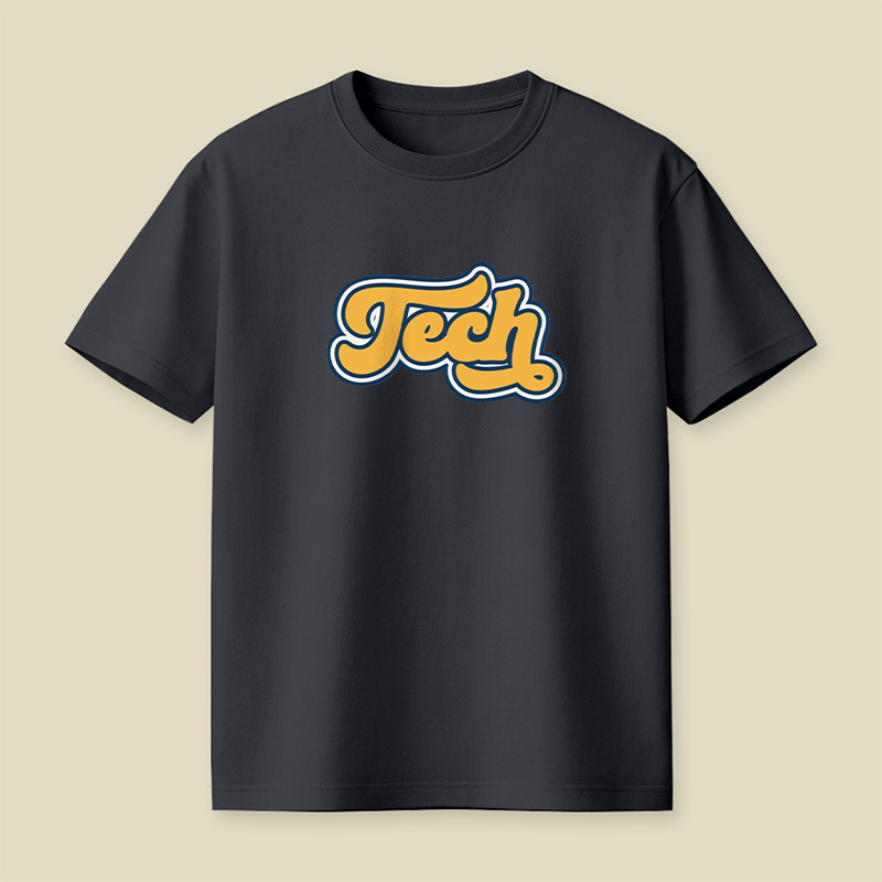 Retro Tech Lettering Playful T-Shirt