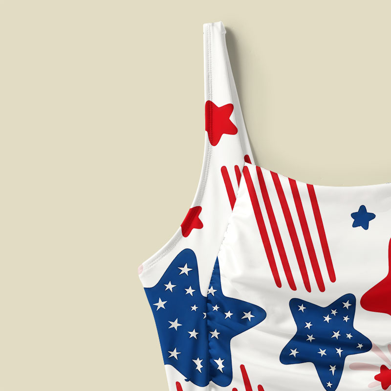 Star-Spangled Sparkler Tummy Control One Piece Swimsuit