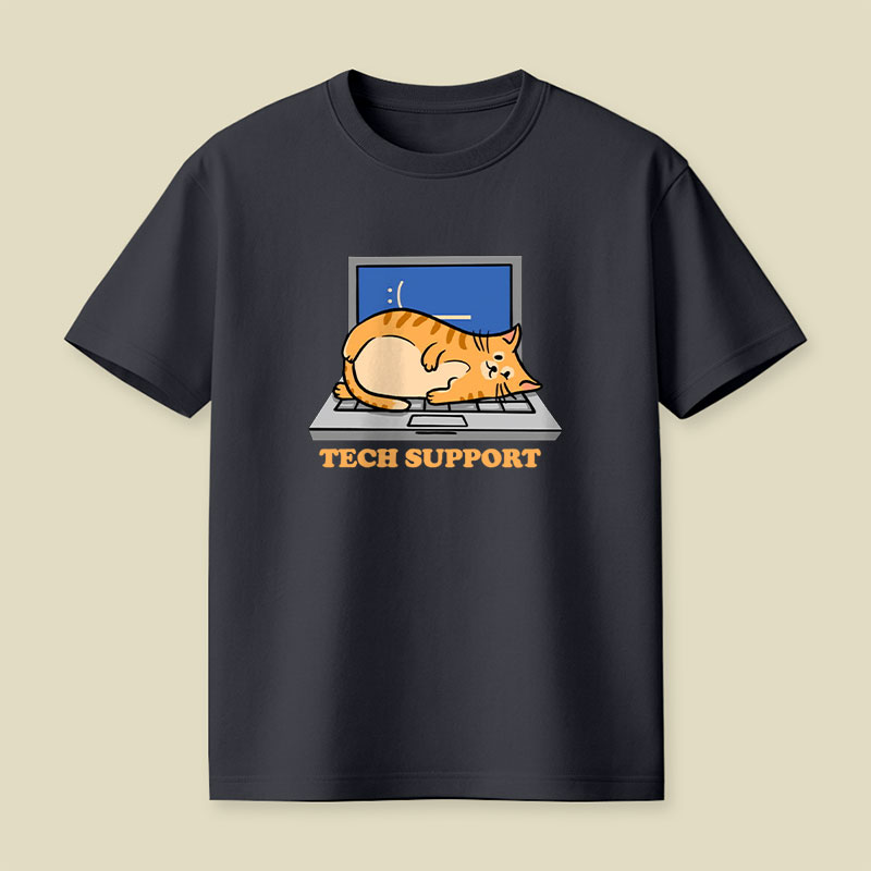 Tech Support Cat Funny Programmer Playful T-Shirt