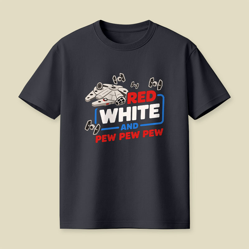 Red White and Pew Pew Playful T-Shirt