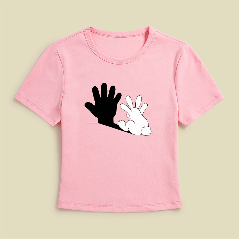 Rabbit Hand Shadow Geek Baby Tee