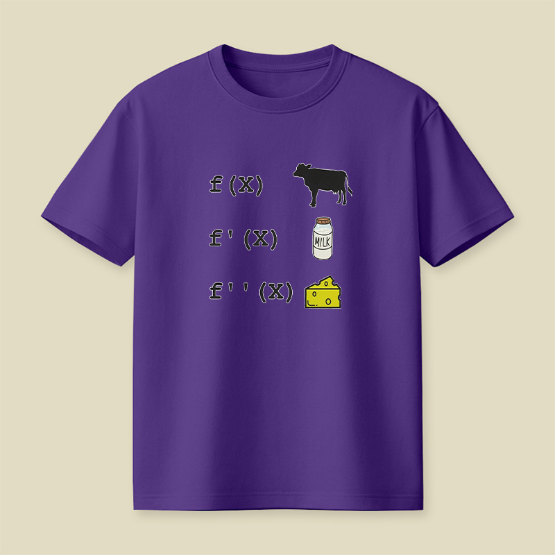 Calculus Derivative Cow Math Pun Playful T-Shirt