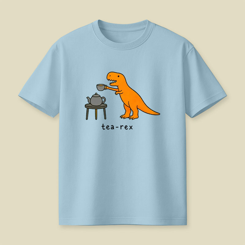 Tea-Rex Funny Cartoon Playful T-Shirt