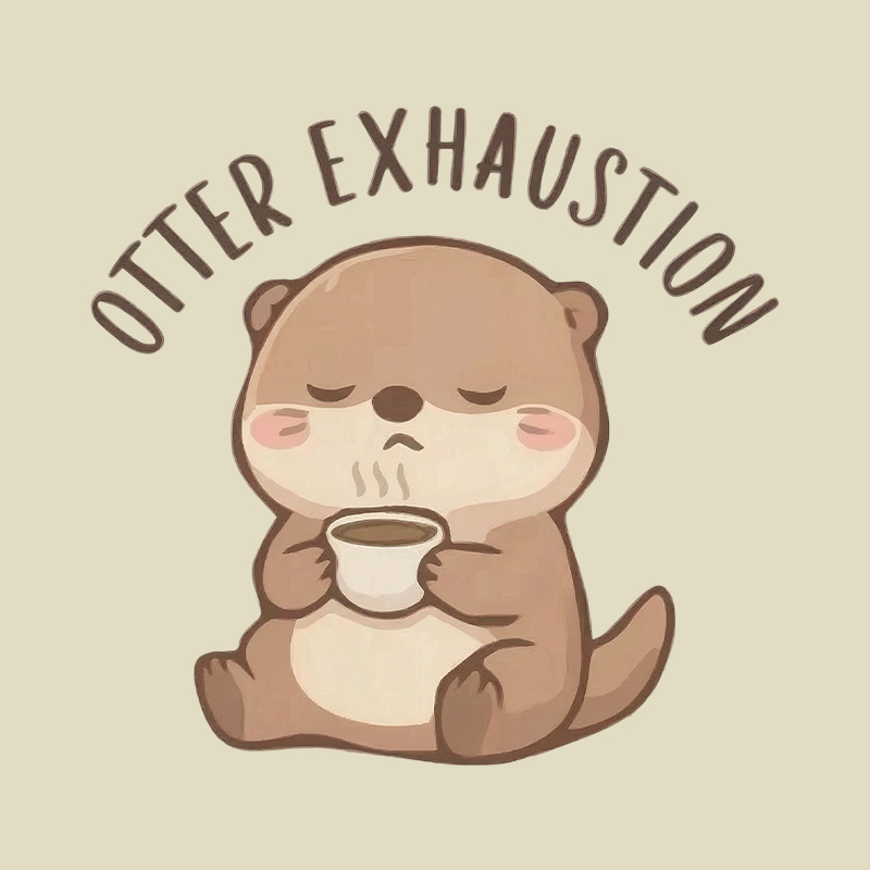 Otter Exhaustion Cute Animal Playful T-Shirt