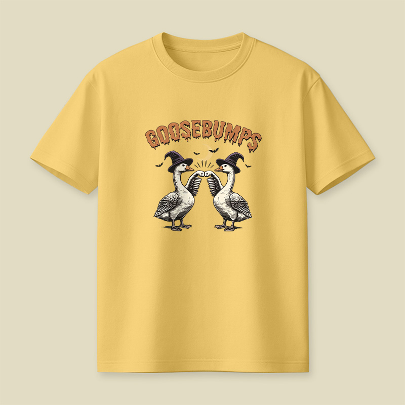 Goosebumps Geese Pun Halloween Playful T-Shirt