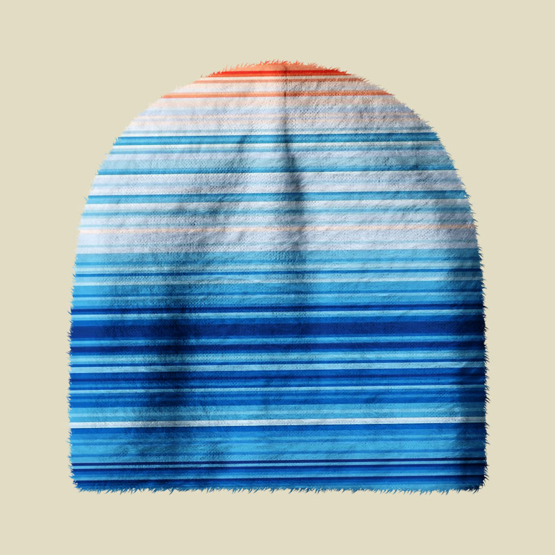 Climate Change Stripes Fuzzy Beanie