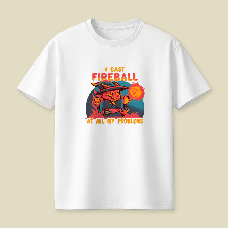 Kobold Wizard I Cast Fireball At My Problems Playful T-Shirt