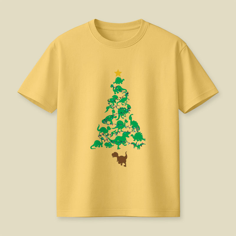 Dino Christmas Tree Playful T-Shirt