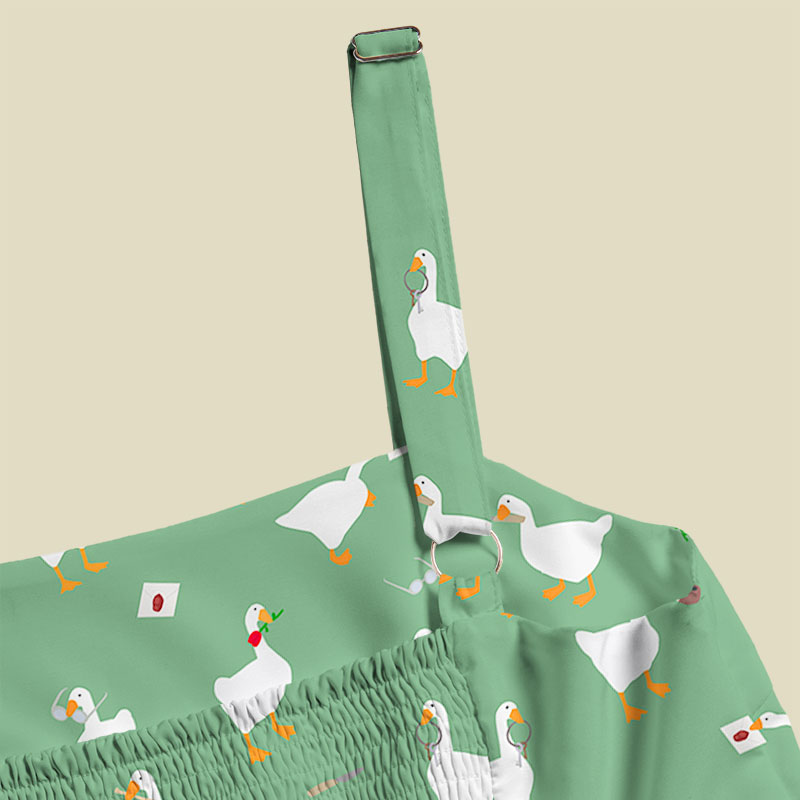 Goose Game Green Playful Maxi Dress