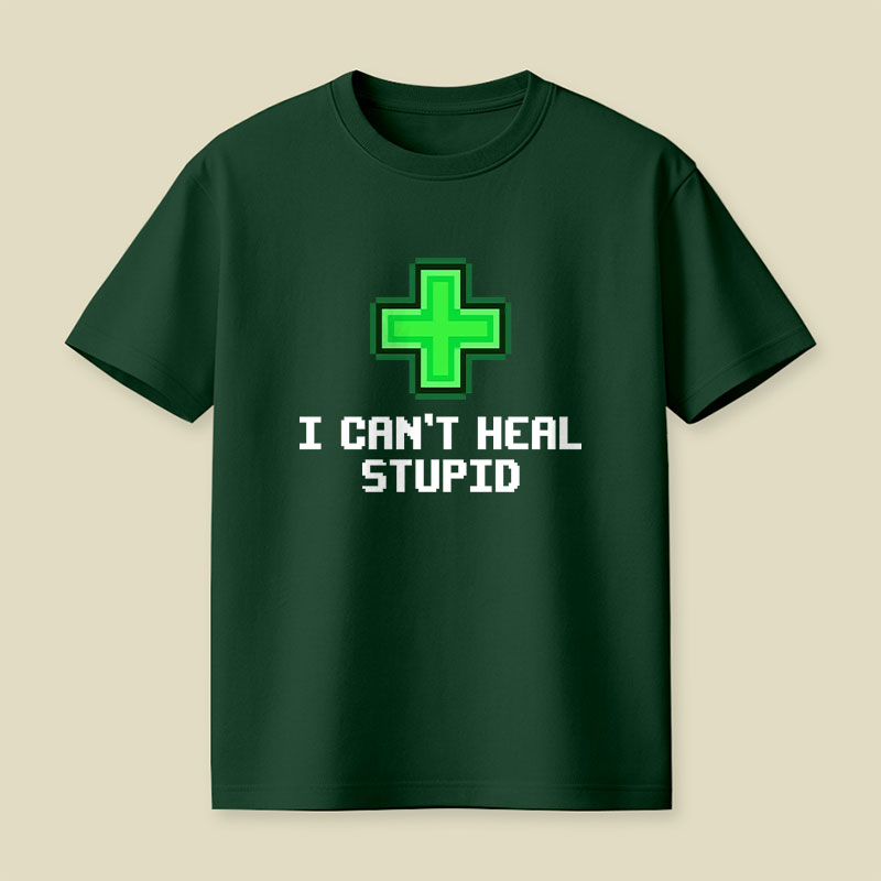 Green Pixel Health Cross Playful T-Shirt