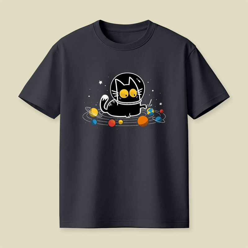 Cat Among the Planets Playful T-Shirt