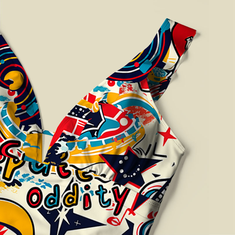 Space Oddity V-Neck One Piece Swimsuit