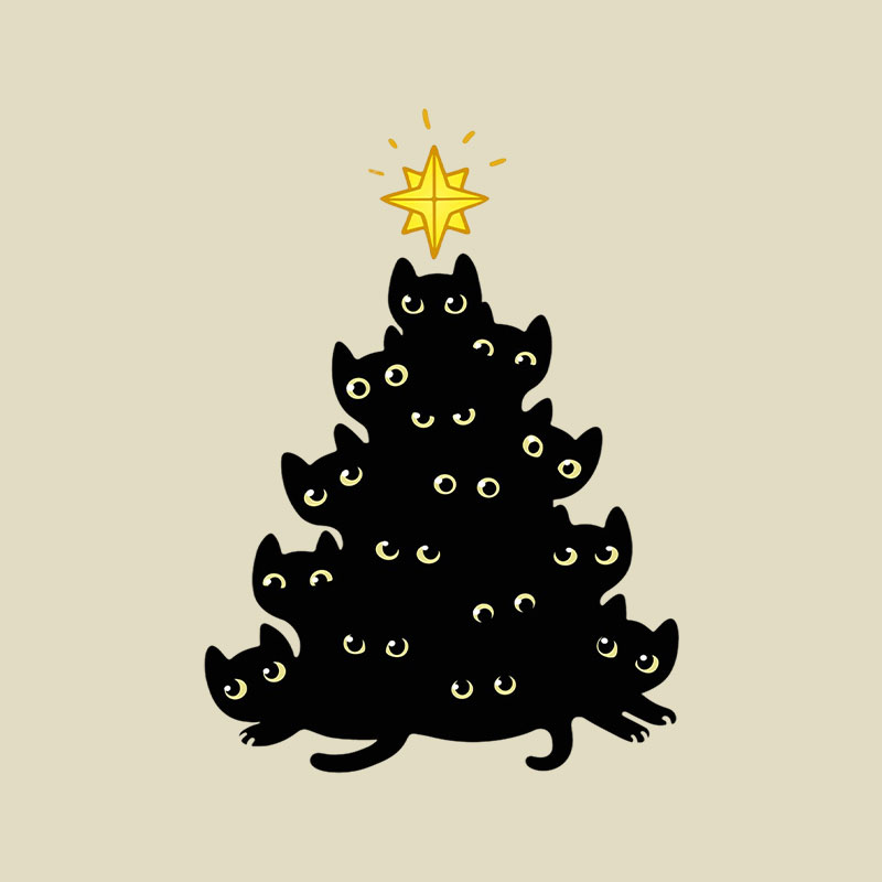 Meowy Christmas Playful T-Shirt