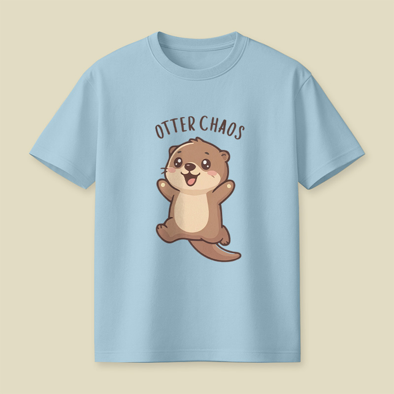 Otter Chaos Happy Otter Cartoon Playful T-Shirt