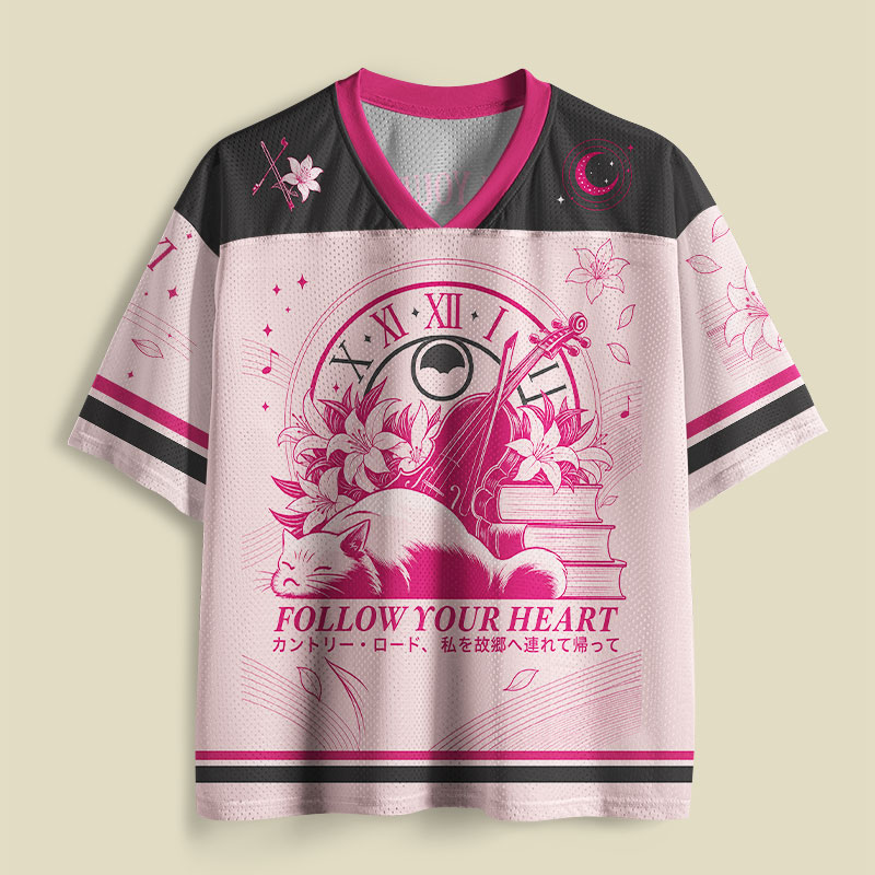 Follow Your Heart Playful Mesh Jersey