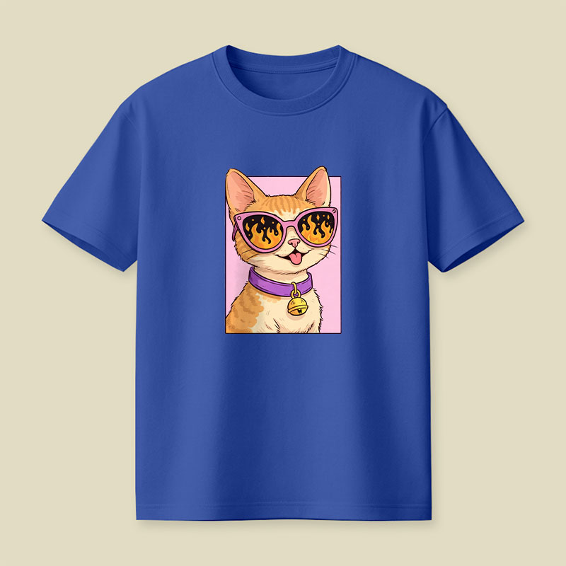 Cat Watching The World Burn Playful T-Shirt