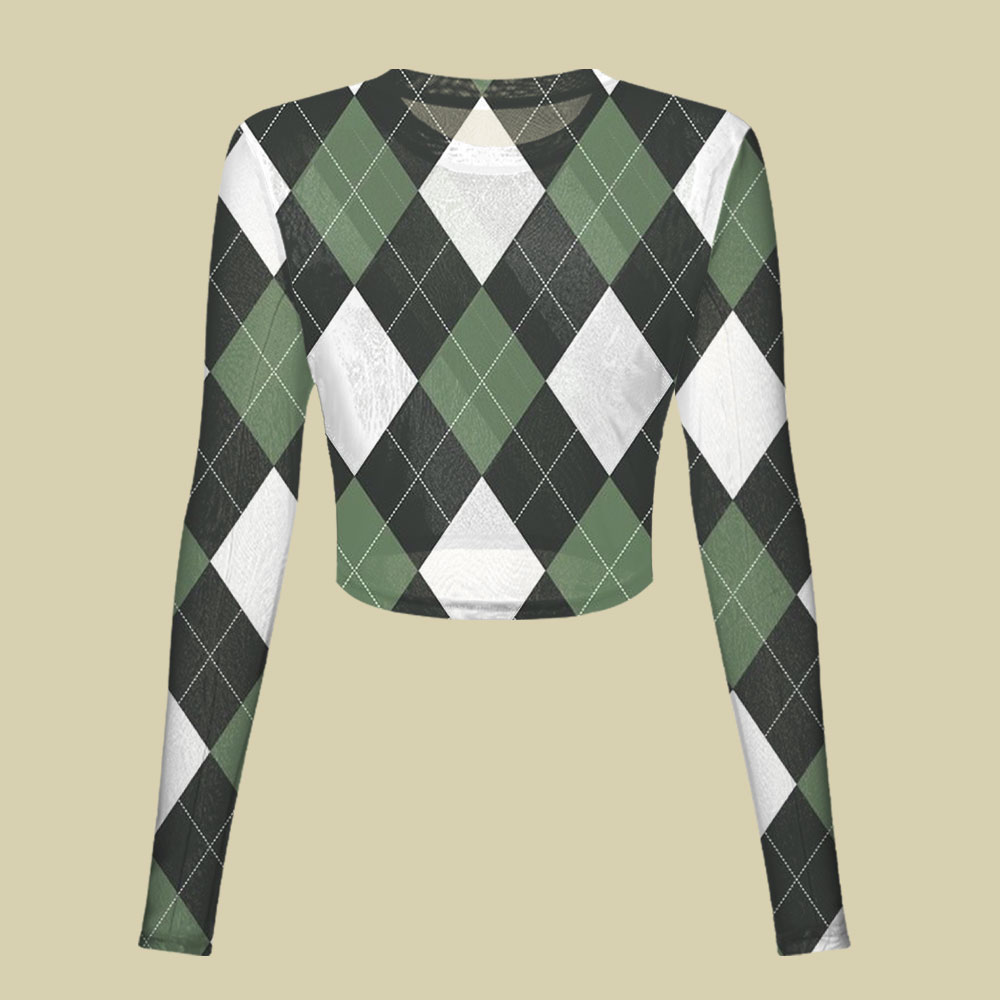 Ivy Green Slim Fit Mesh Top