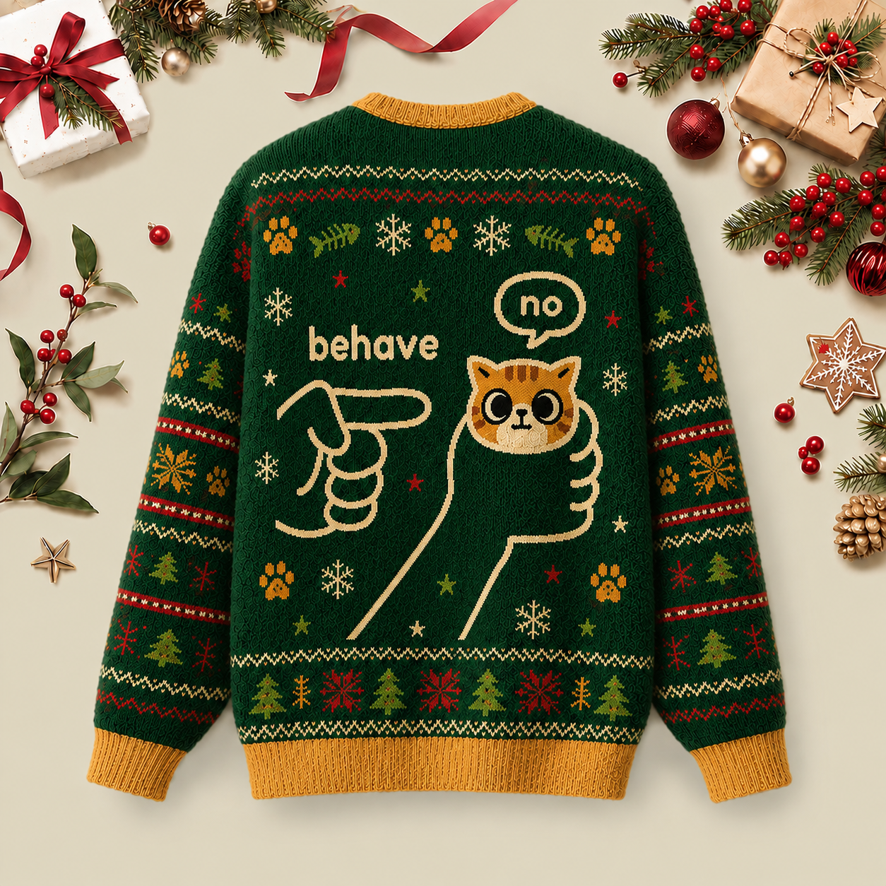 Behave Ugly Christmas Fluffy Sweatershirt