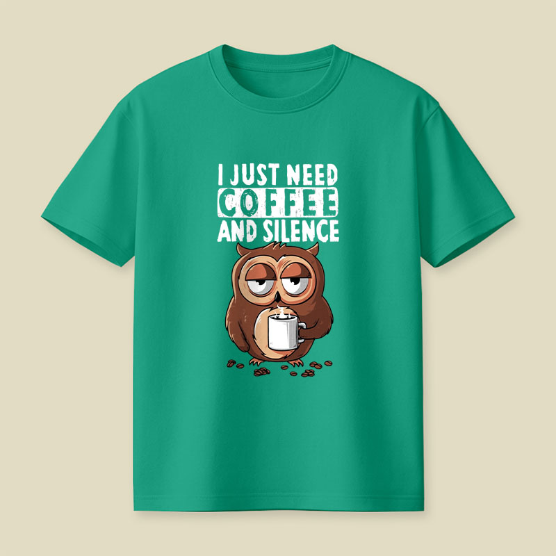 Coffee and Silence Playful T-Shirt