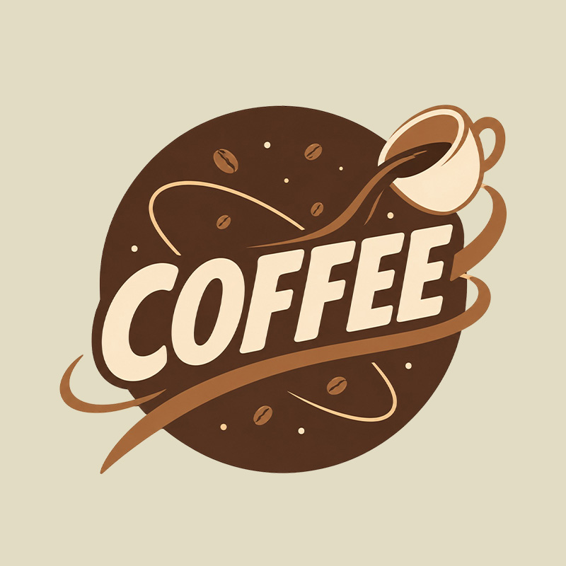 Retro Coffee Logo Playful T-Shirt