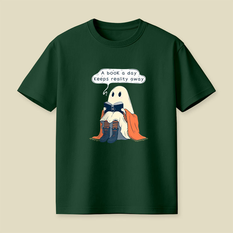 A Book a Day Keeps Reality Away Playful T-Shirt