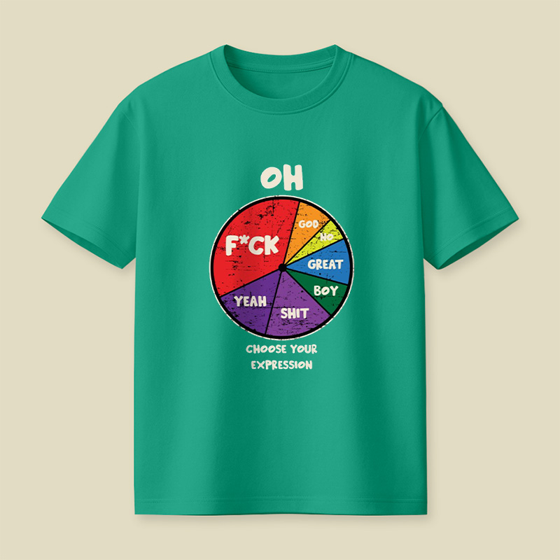 Oh God No Choose Your Expression Wheel Playful T-Shirt