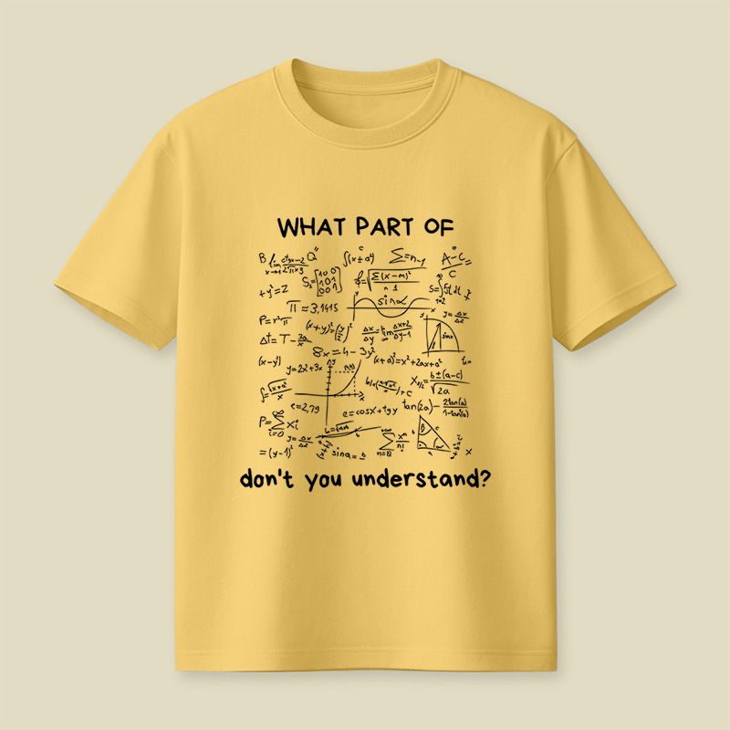 What Part Of Do Not You Understand Funny Math Lover Humor Nerdy Geek Playful T-Shirt