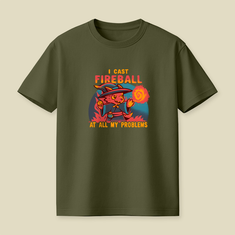 Kobold Wizard I Cast Fireball At My Problems Playful T-Shirt