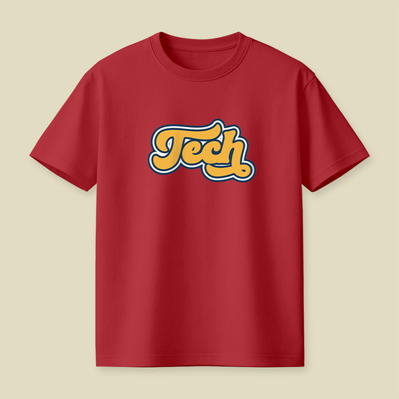 Retro Tech Lettering Playful T-Shirt