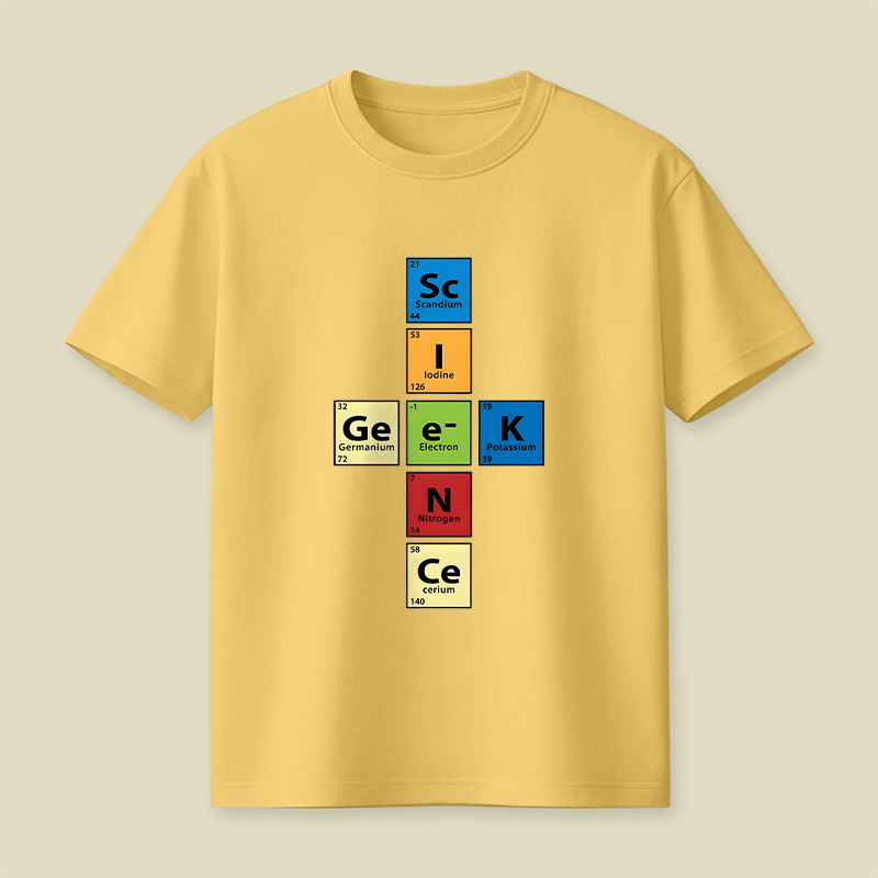 Scigeek Nerd Periodic Table Playful T-Shirt