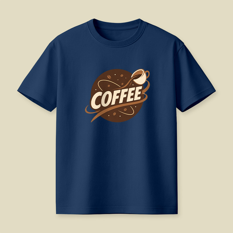 Retro Coffee Logo Playful T-Shirt