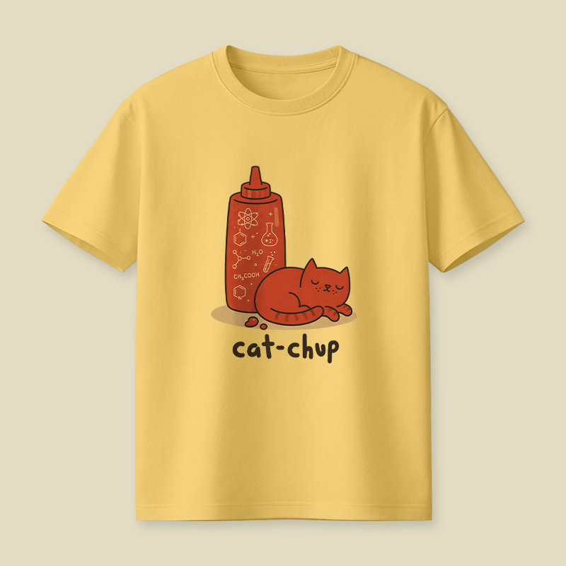 Cat-Chup Ketchup Cat Playful T-Shirt