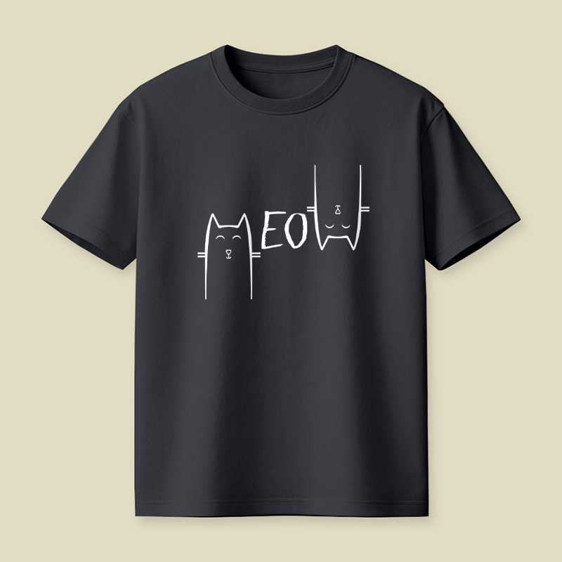 Meow Visual Word Puzzle Cat Playful T-Shirt