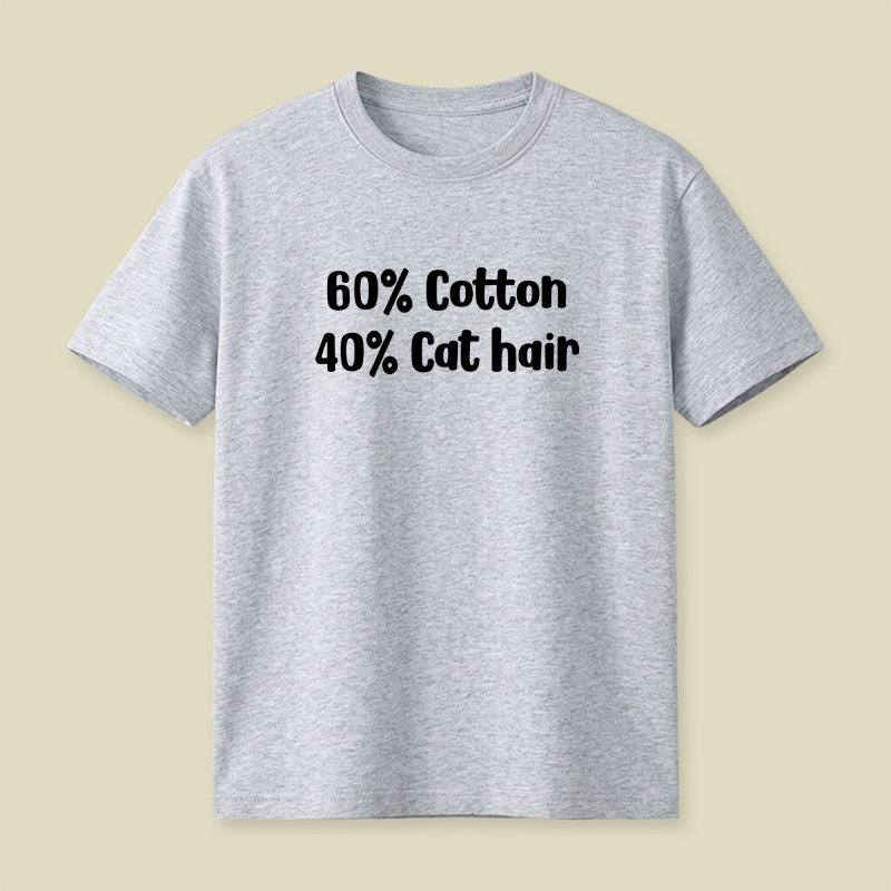 60 Cotton 40 Cat Hair Playful T-Shirt