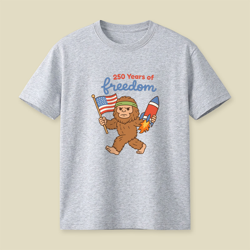 250 Years Of Freedom Bigfoot Playful T-Shirt
