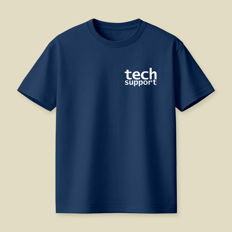 Look Closely Tech Support Typography Playful T-Shirt