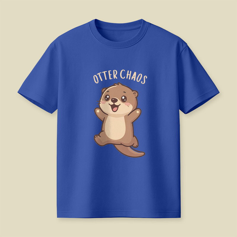 Otter Chaos Happy Otter Cartoon Playful T-Shirt