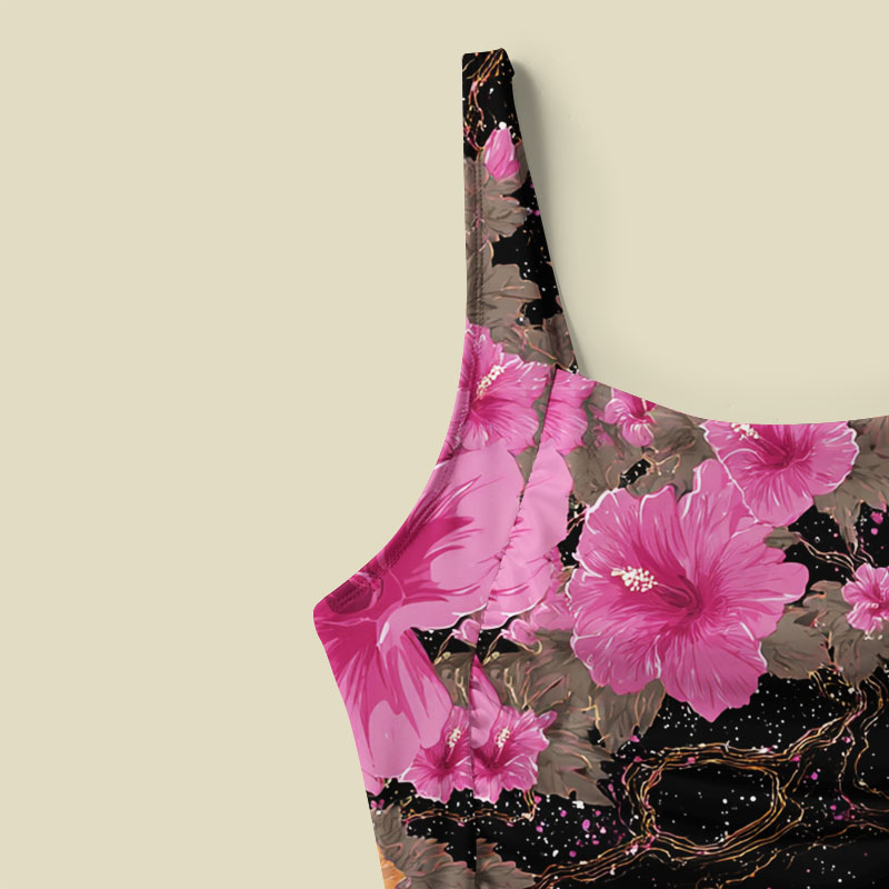 Cosmic Flamingo Tummy Control One Piece Swimsuit
