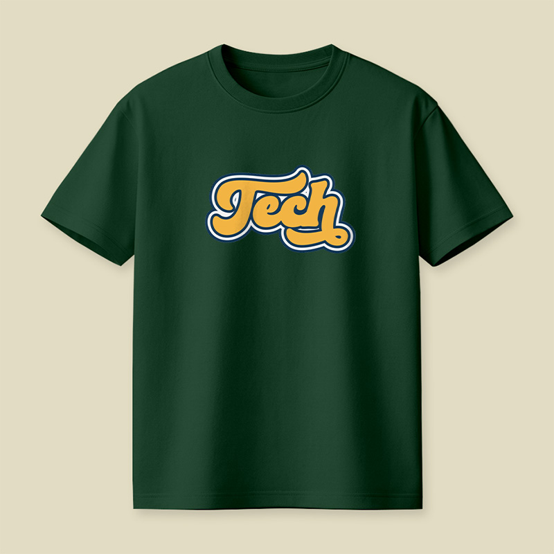 Retro Tech Lettering Playful T-Shirt