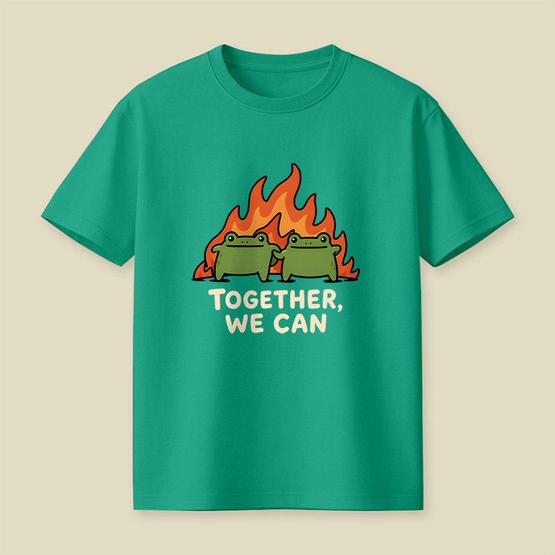 Together We Can Frogs On Fire Playful T-Shirt
