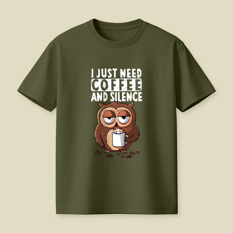Coffee and Silence Playful T-Shirt