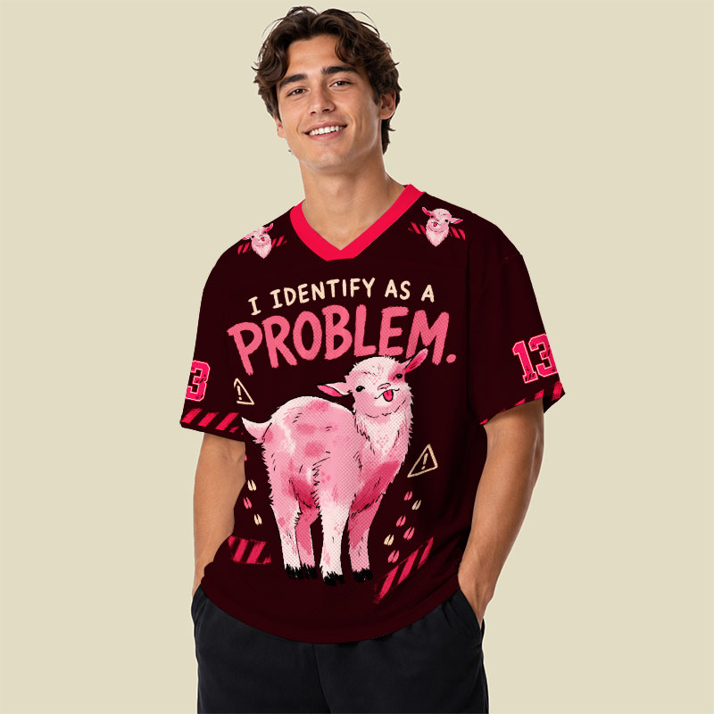 I Identify As A Problem Goat Playful Mesh Jersey
