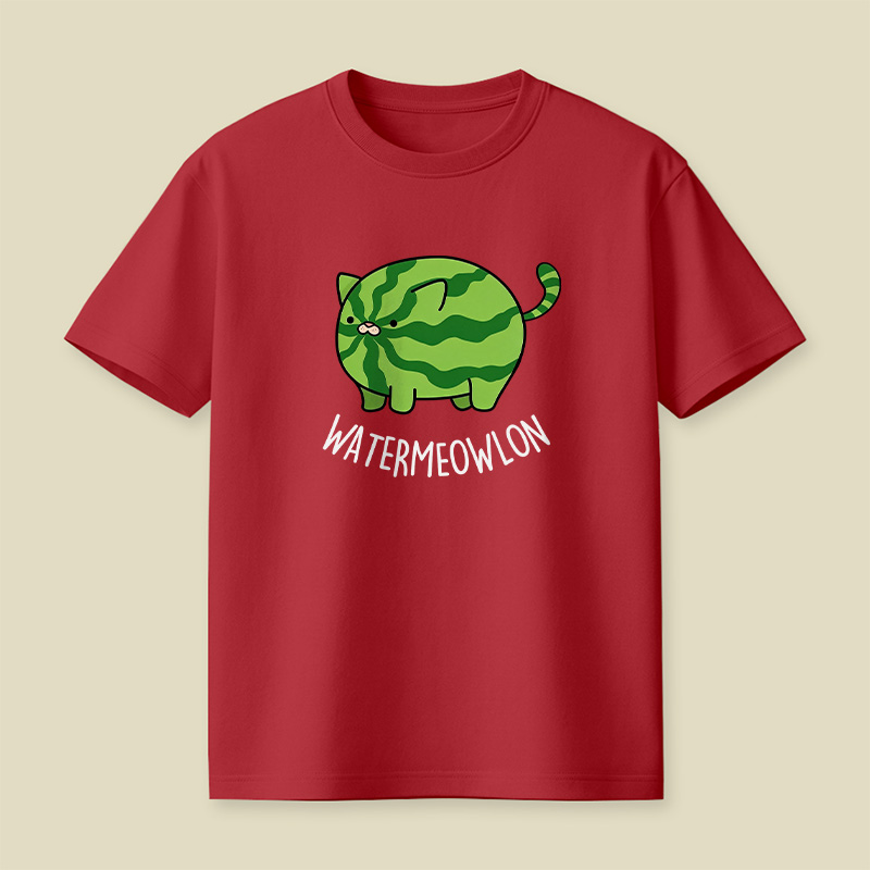 Watermelon Cat Cute Pun Playful T-Shirt