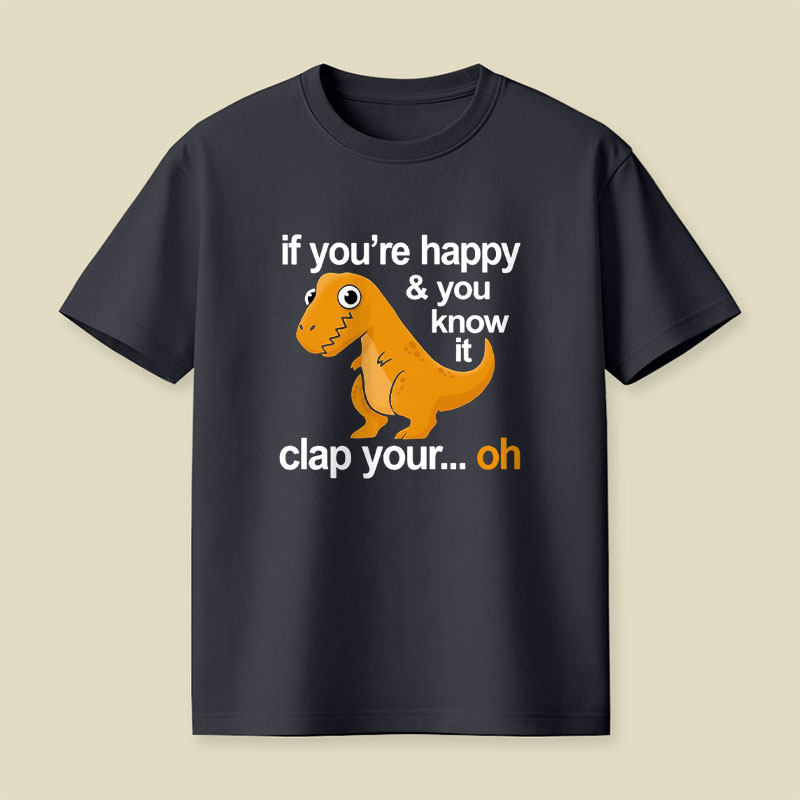 Dino Clap Your Hands Playful T-Rex and Happy Rhymes Playful T-Shirt