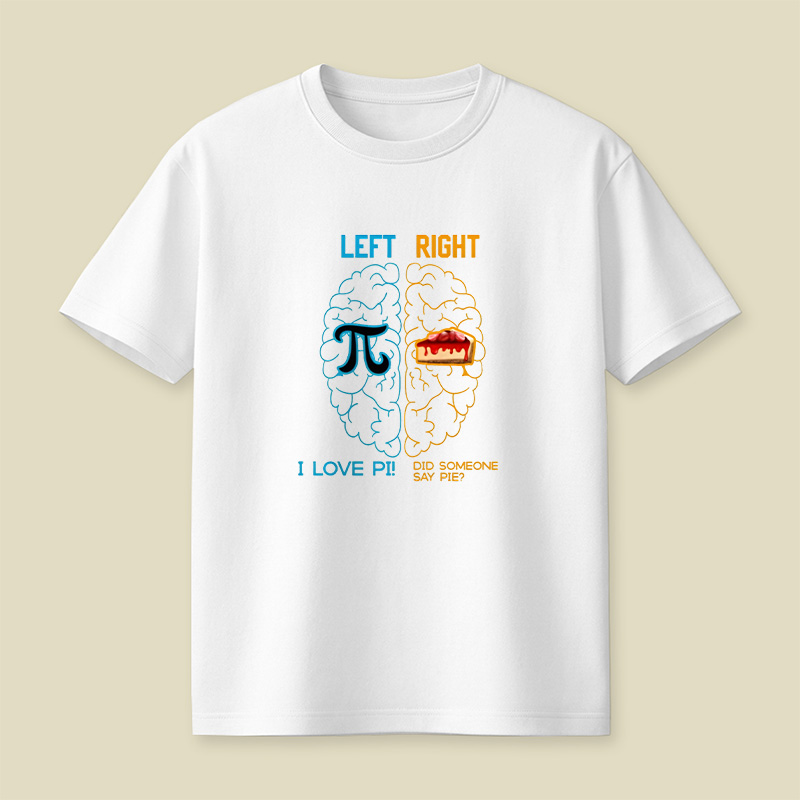 Funny Pi And Pie Brain Humor Playful T-Shirt