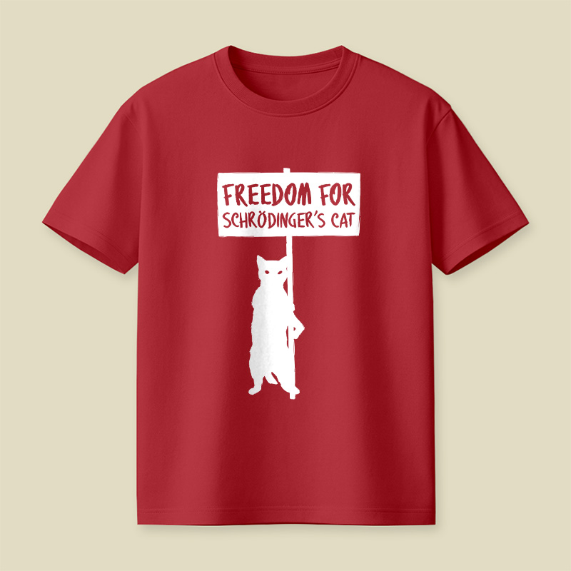 Freedom For Schrödinger's Cat Nerdy Playful T-Shirt
