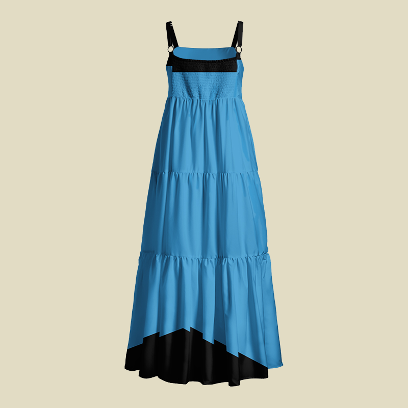 Blue Live Long & Prosper Sci-Fi Fleet Playful Maxi Dress