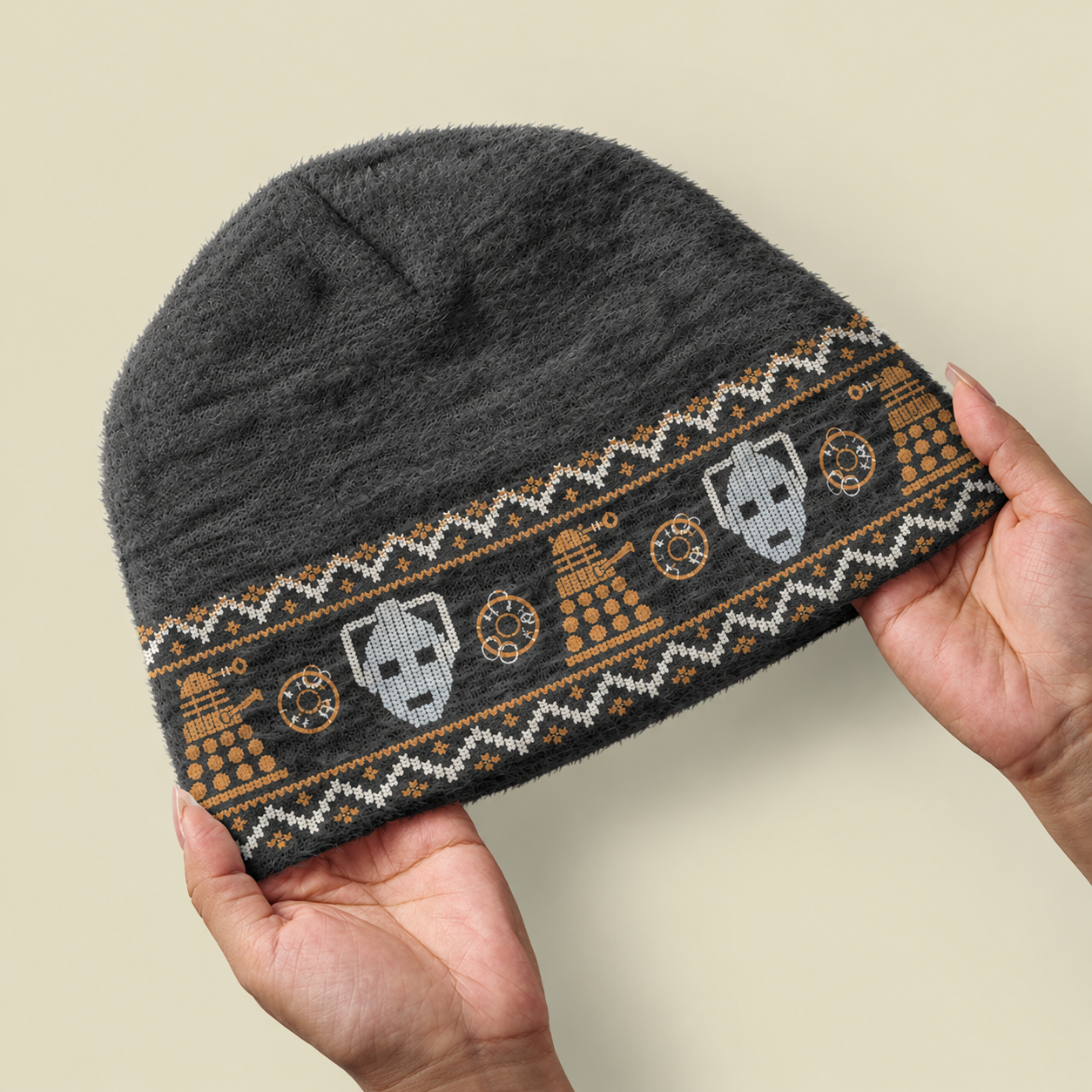 Time Lord Cyber Grid Fuzzy Beanie