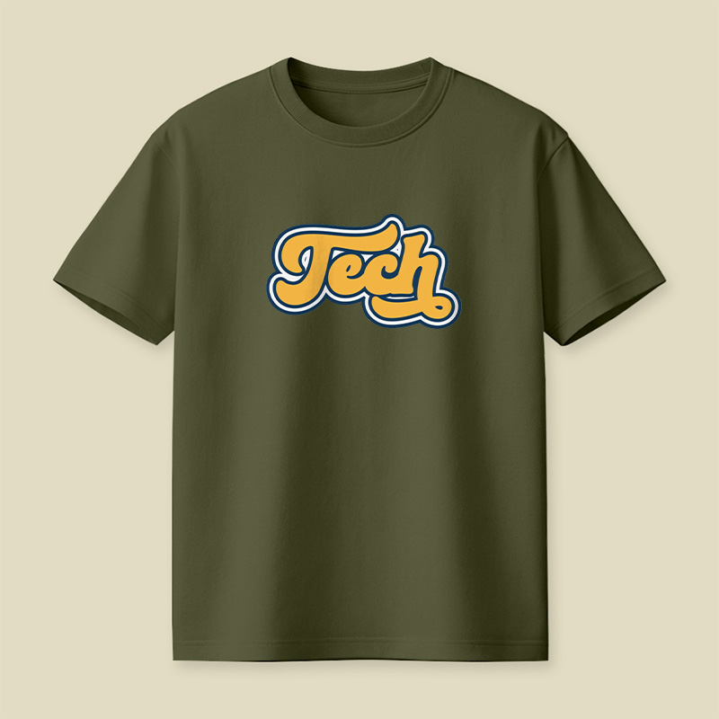 Retro Tech Lettering Playful T-Shirt